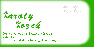 karoly kozek business card